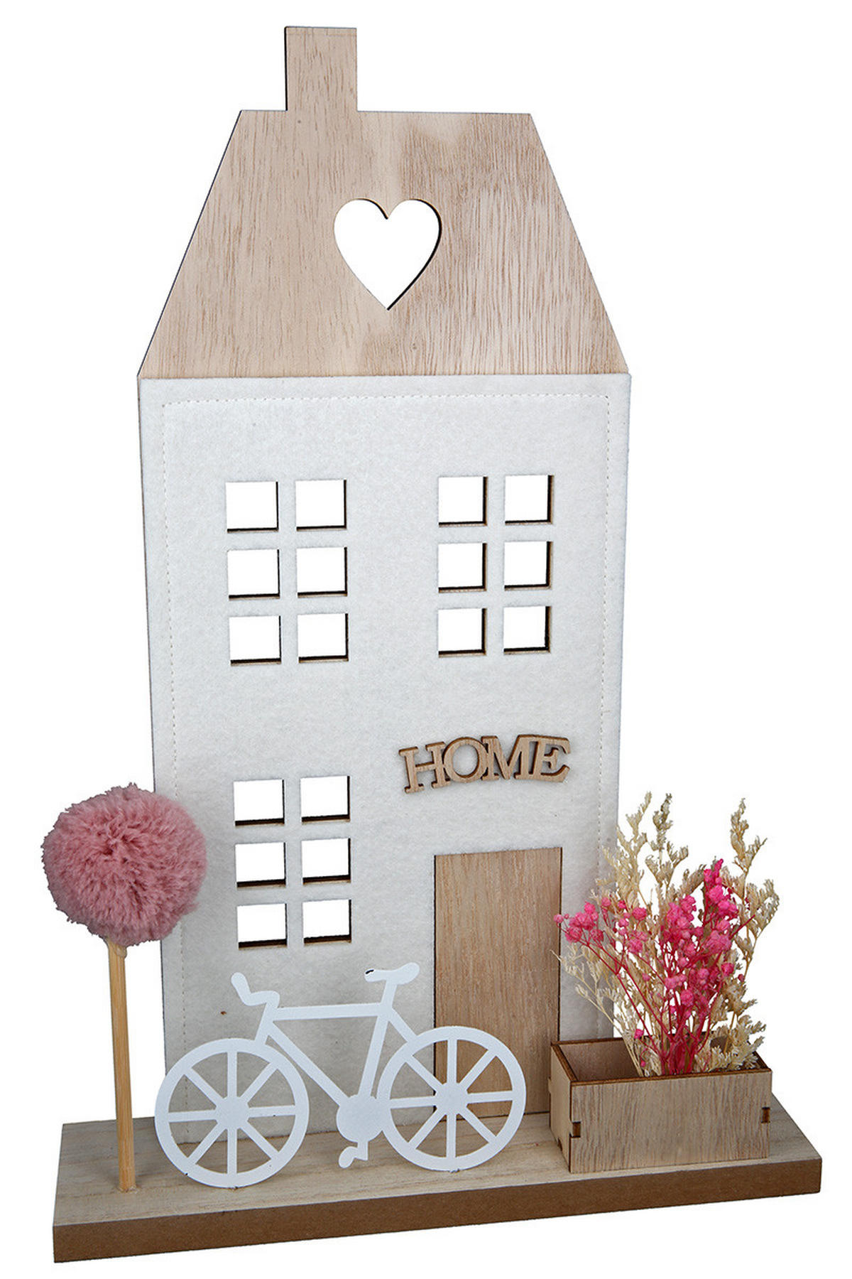 DEKOHAUS - Weiß/Cappuccino, LIFESTYLE, Holz (24/35/6cm)