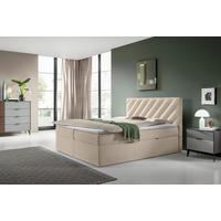 BOXBETT 160/200 cm  in Beige  - Beige/Schwarz, MODERN, Textil (160/200cm) - MID.YOU
