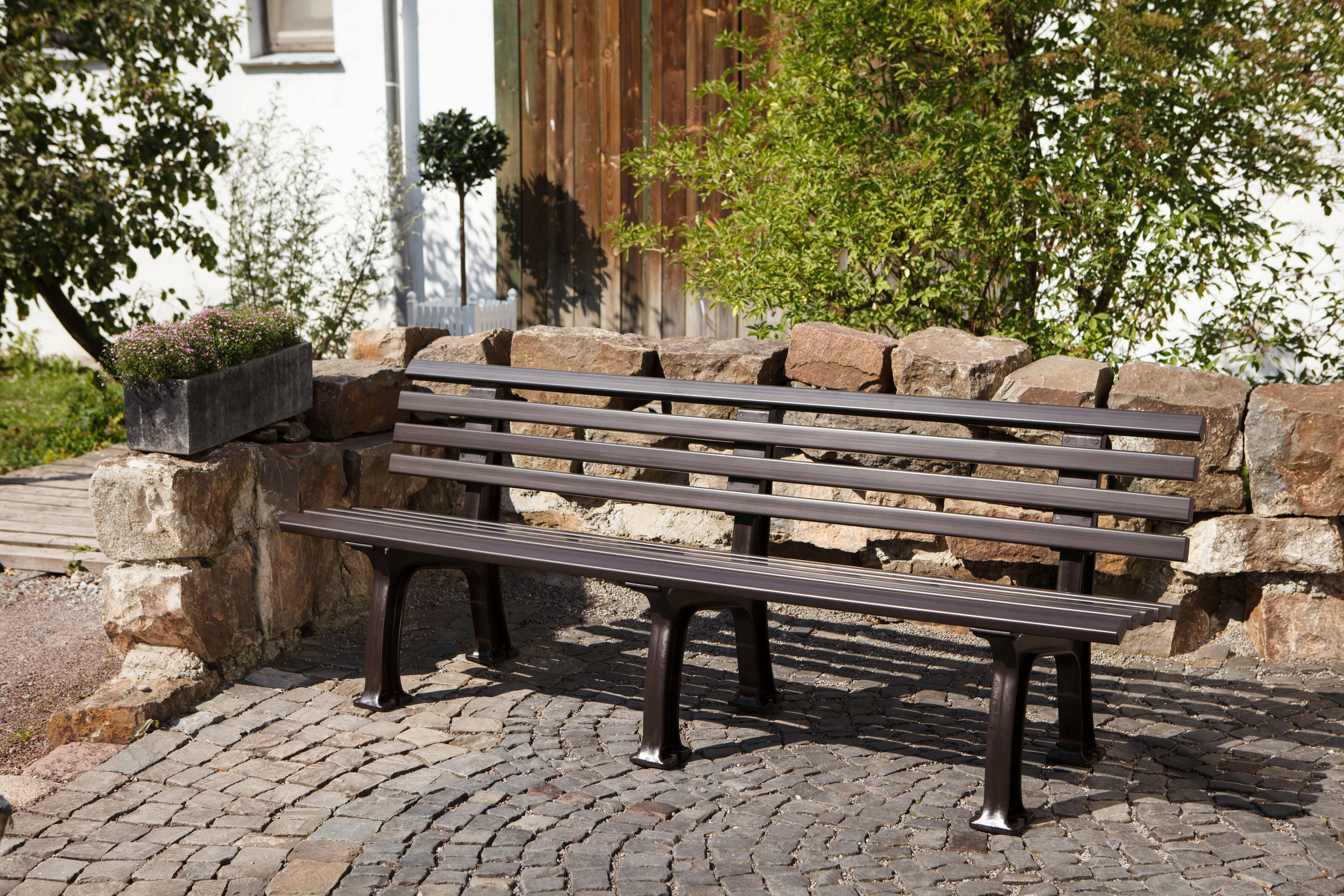 GARTENBANK 200/74/54 cm   - Braun, Basics, Kunststoff (200/74/54cm) - Modante
