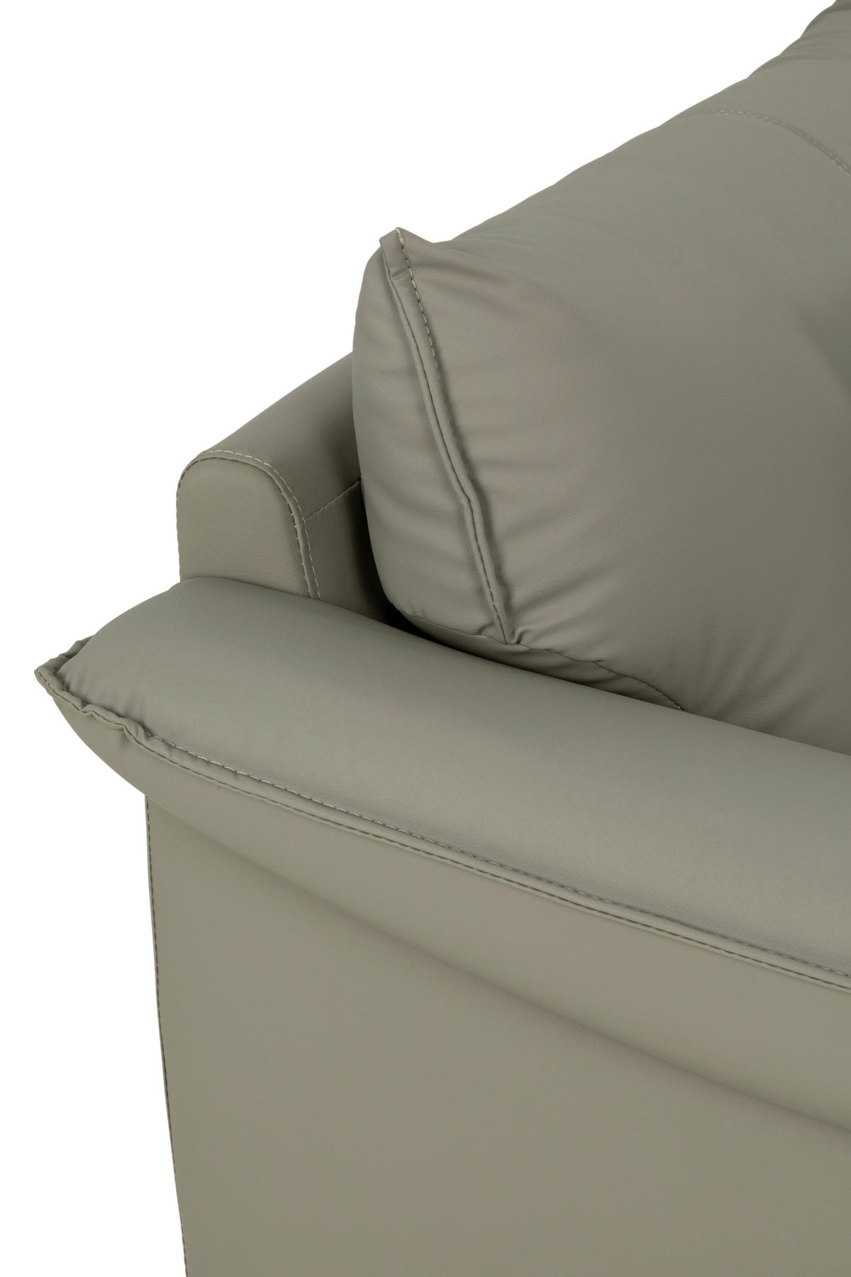 3-SITZER-SOFA inkl. Hocker Lederlook Taupe  - Taupe/Schwarz, Design, Textil/Metall (289/84/92cm) - MID.YOU