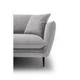 ECKSOFA  in Webstoff Grau  196/304 cm  - Schwarz/Grau, KONVENTIONELL, Textil/Metall (196/304cm) - Hom`in