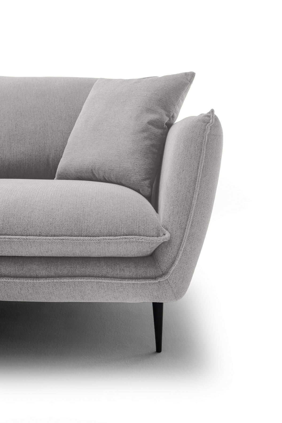 ECKSOFA Grau Webstoff  - Schwarz/Grau, KONVENTIONELL, Textil/Metall (196/304cm) - Hom`in