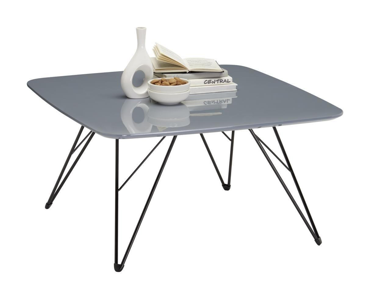 KLUB STOLIĆ siva, crna  metal, drvni materijal  - siva/crna, Design, drvni materijal/metal (80/80/42cm) - Carryhome