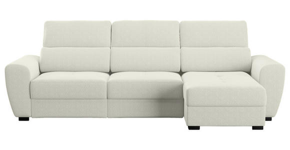 ECKSOFA  in Velours Creme  - Creme/Schwarz, KONVENTIONELL, Kunststoff/Textil (285/177cm) - Carryhome