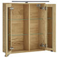 SPIEGELSCHRANK 60/70/20 cm  - Eichefarben/Schwarz, KONVENTIONELL, Glas/Holz (60/70/20cm) - Linea Natura