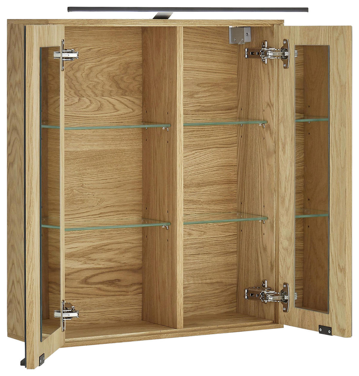 SPIEGELSCHRANK 60/70/20 cm  - Eichefarben/Schwarz, KONVENTIONELL, Glas/Holz (60/70/20cm) - Linea Natura