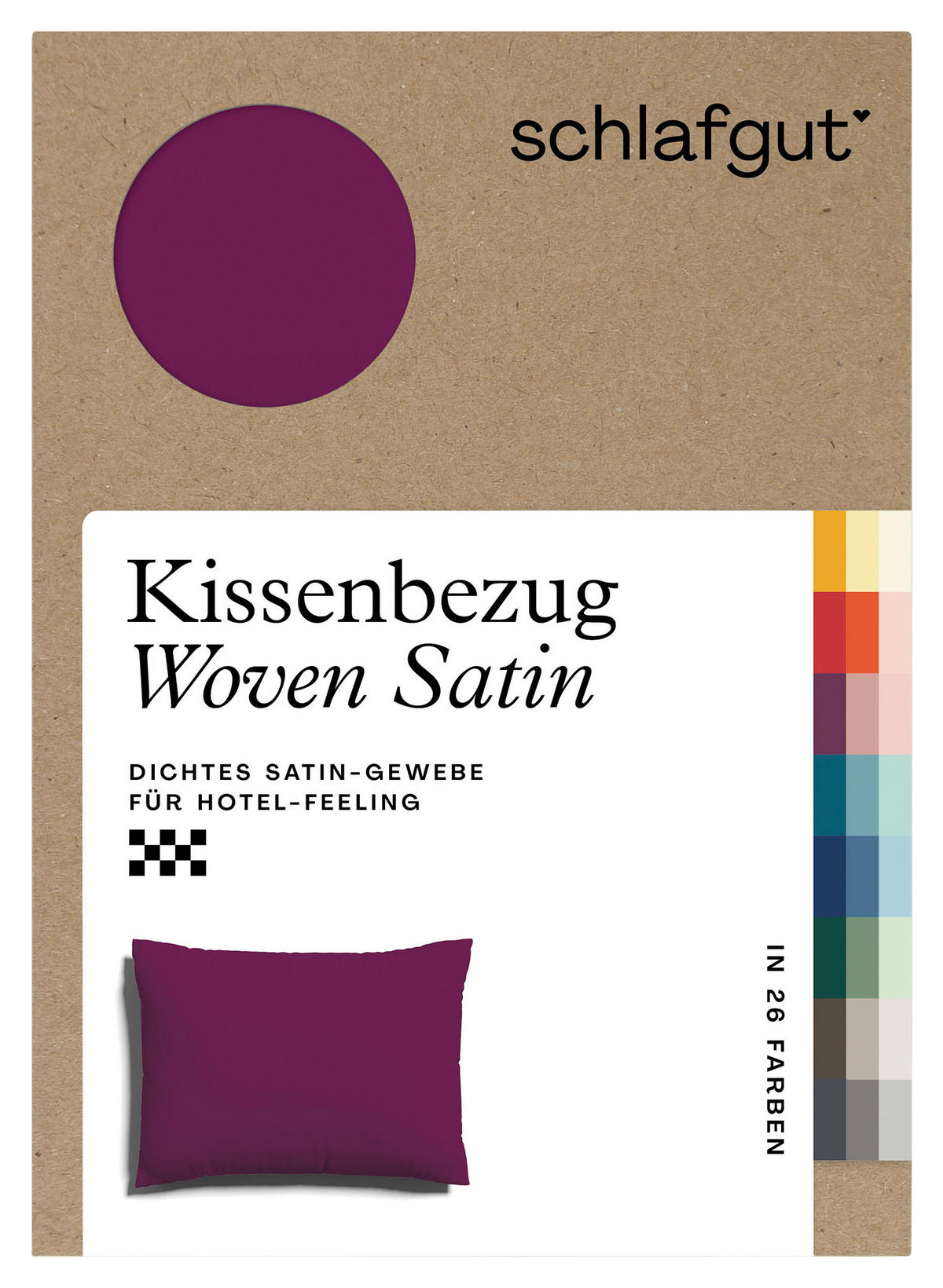 KOPFPOLSTERBEZUG WOVEN SATIN 60/80 cm  - Violett, Basics, Textil (60/80cm) - Schlafgut
