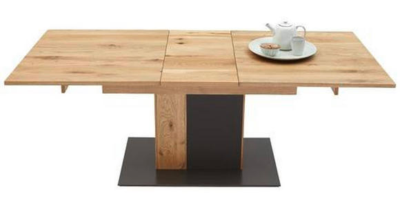 ESSTISCH in Holz 160-200/90/75,4 cm - Eichefarben/Anthrazit, Natur, Glas/Holz (160-200/90/75,4cm) - Waldwelt