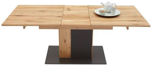 ESSTISCH Anthrazit, Eichefarben rechteckig  ausziehbar  - Eichefarben/Anthrazit, Natur, Glas/Holz (160-200/90/75,4cm) - Waldwelt