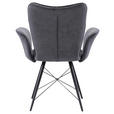ARMLEHNSTUHL  in Webstoff  - Schwarz/Grau, Design, Textil/Metall (72/89/62cm) - Hom`in
