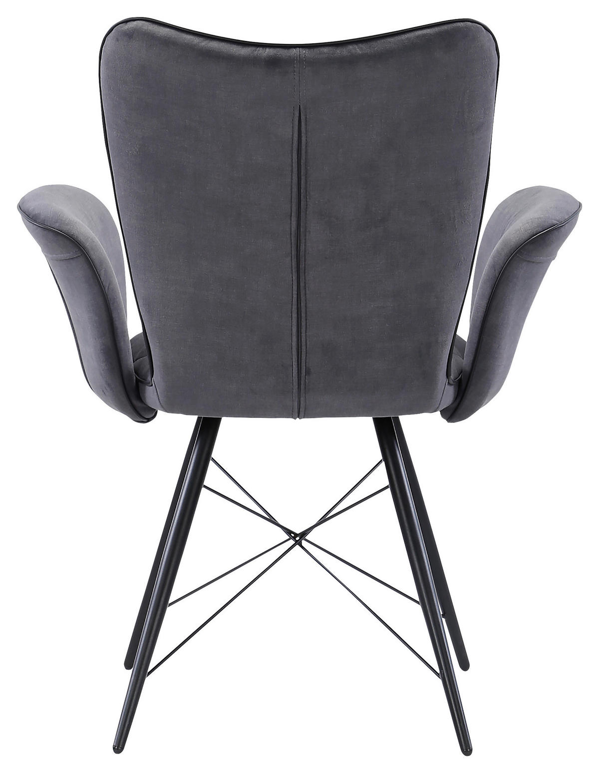 ARMLEHNSTUHL  in Webstoff  - Schwarz/Grau, Design, Textil/Metall (72/89/62cm) - Hom`in