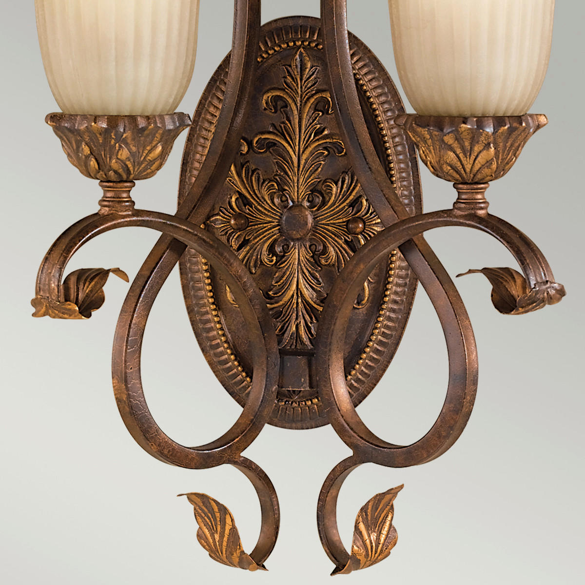 WANDLEUCHTE 35,6/19,7/49,5 cm   - Rotbraun, KONVENTIONELL, Glas/Metall (35,6/19,7/49,5cm) - Elstead Lighting