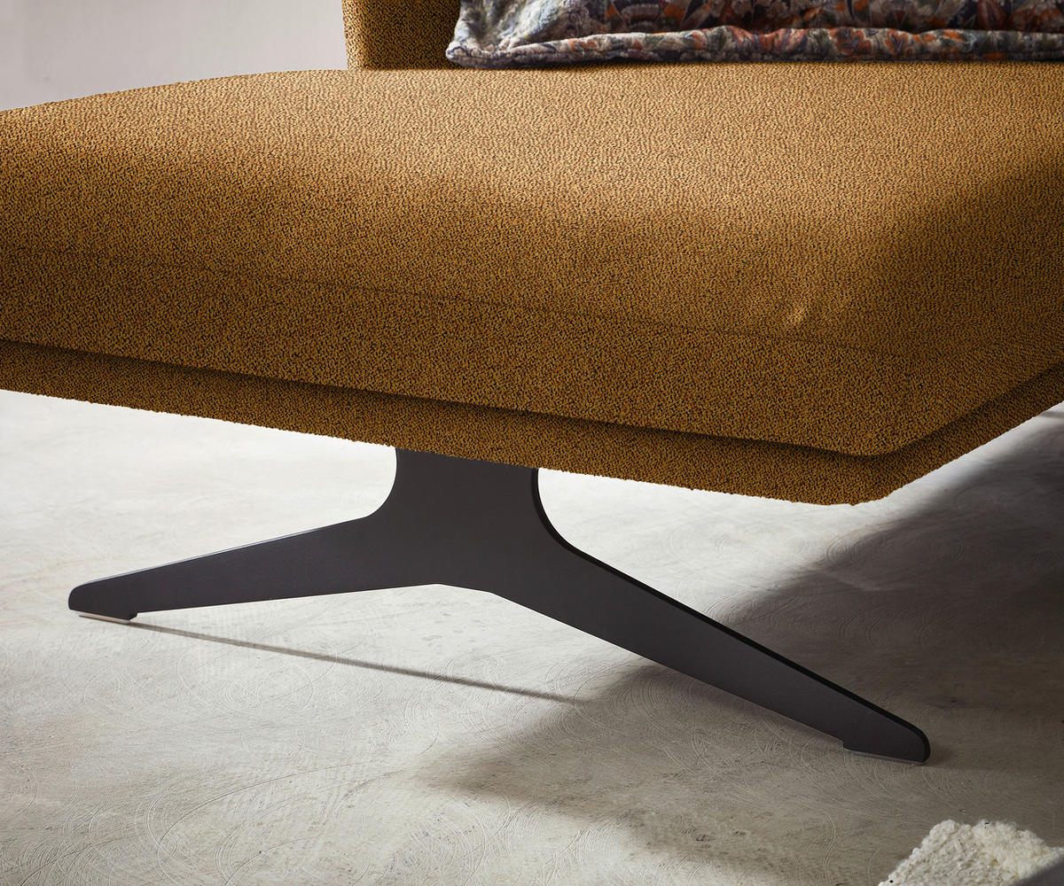 ECKSOFA in Flachgewebe Currygelb  - Currygelb/Schwarz, Design, Textil/Metall (152/259cm) - Dieter Knoll