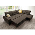 ECKSOFA in Chenille Dunkelbraun  310/240 cm  - Dunkelbraun/Schwarz, Design, Textil/Metall (310/240cm) - Xora