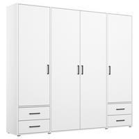 OMARA S KLASIČNIMI VRATI, bela  - siva/bela, Moderno, umetna masa/leseni material (187/194/53cm) - Modern Living