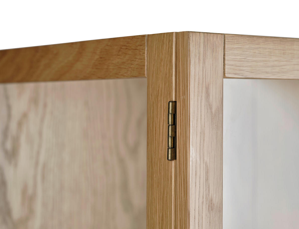 VITRINE in massiv, teilmassiv Eiche Eichefarben  - Eichefarben, Basics, Glas/Holz (90/190/40cm) - Boxxx