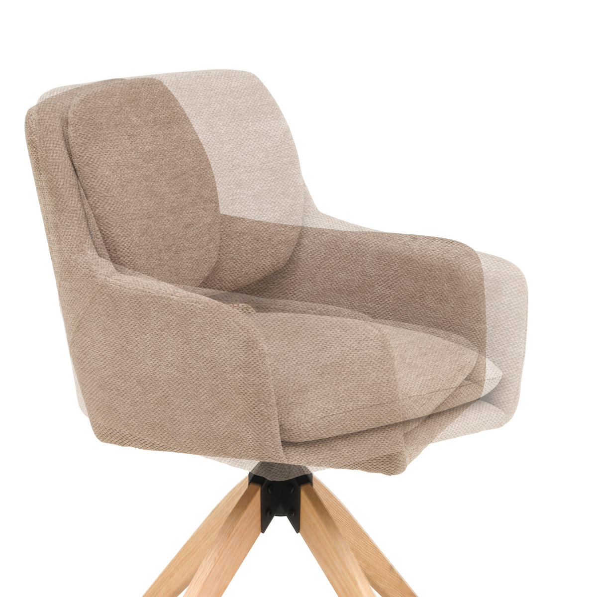 ARMLEHNSTUHL in Holz, Metall, Textil Braun  - Braun/Naturfarben, KONVENTIONELL, Holz/Textil (59/89/65cm) - Livetastic