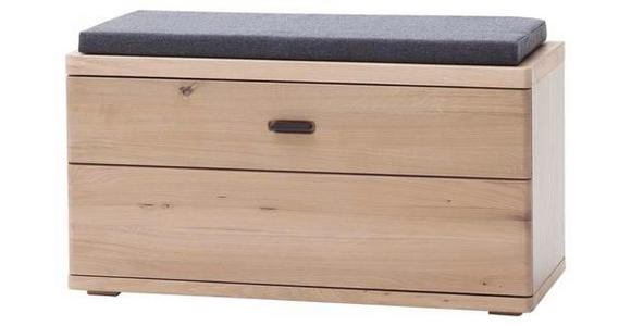 GARDEROBENBANK  in 90/47/37 cm  - Eichefarben/Schwarz, Natur, Holz/Holzwerkstoff (90/47/37cm) - Linea Natura