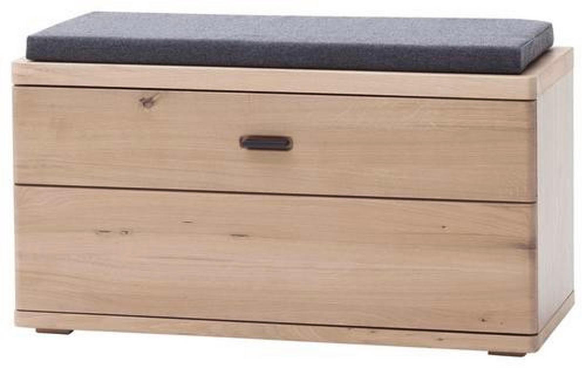 GARDEROBENBANK 90/47/37 cm  - Eichefarben/Schwarz, Natur, Holz/Holzwerkstoff (90/47/37cm) - Linea Natura