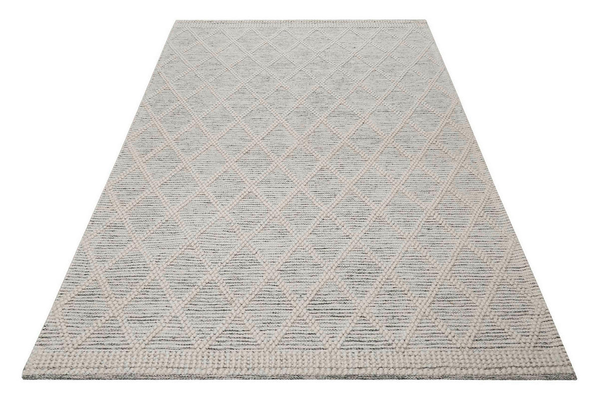 HANDWEBTEPPICH 80/150 cm Amy Creme, Dunkelgrau rechteckig  - Dunkelgrau/Creme, Design, Textil (80/150cm) - Esprit