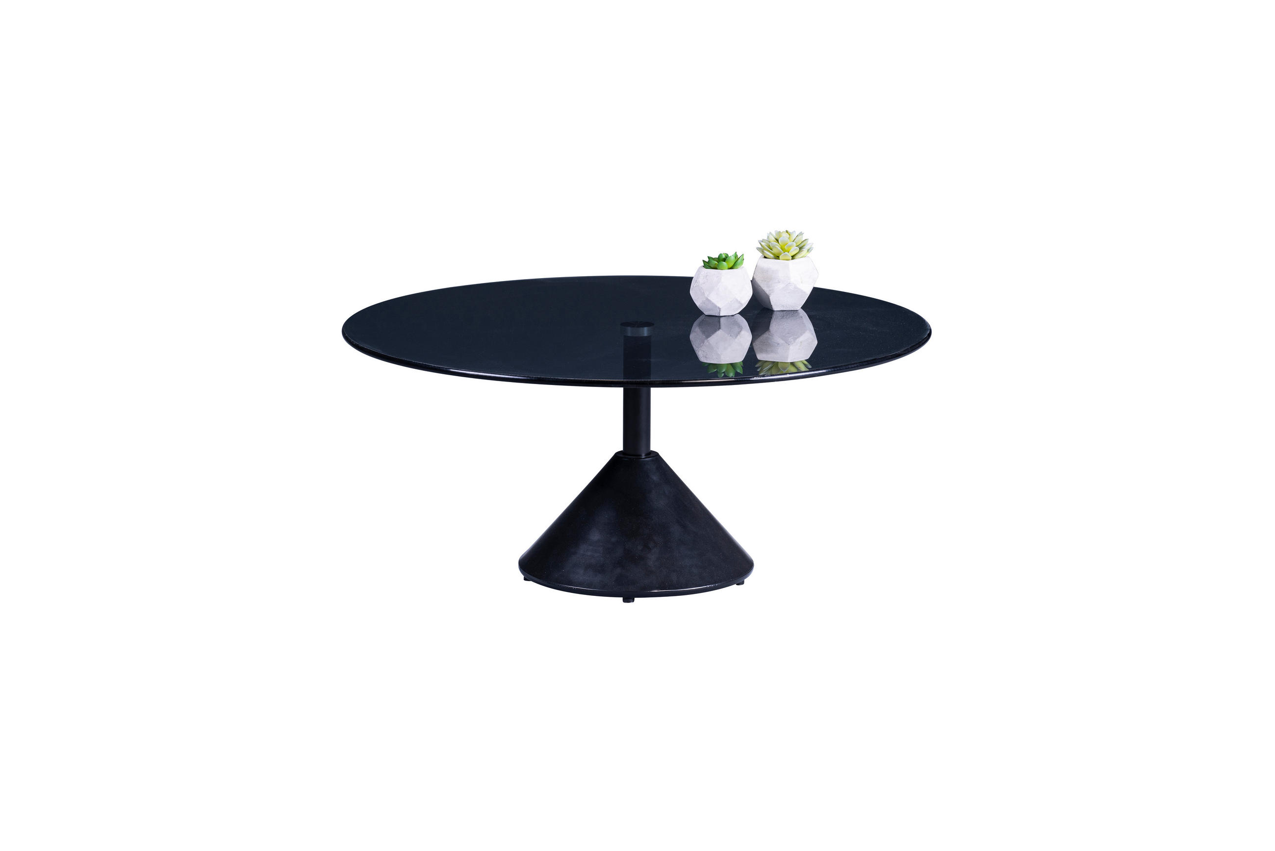 COUCHTISCH Sicherheitsglas 60/60/35 cm rund Grau, Schwarz  - Schwarz/Grau, Trend, Glas/Metall (60/60/35cm) - Boxxx
