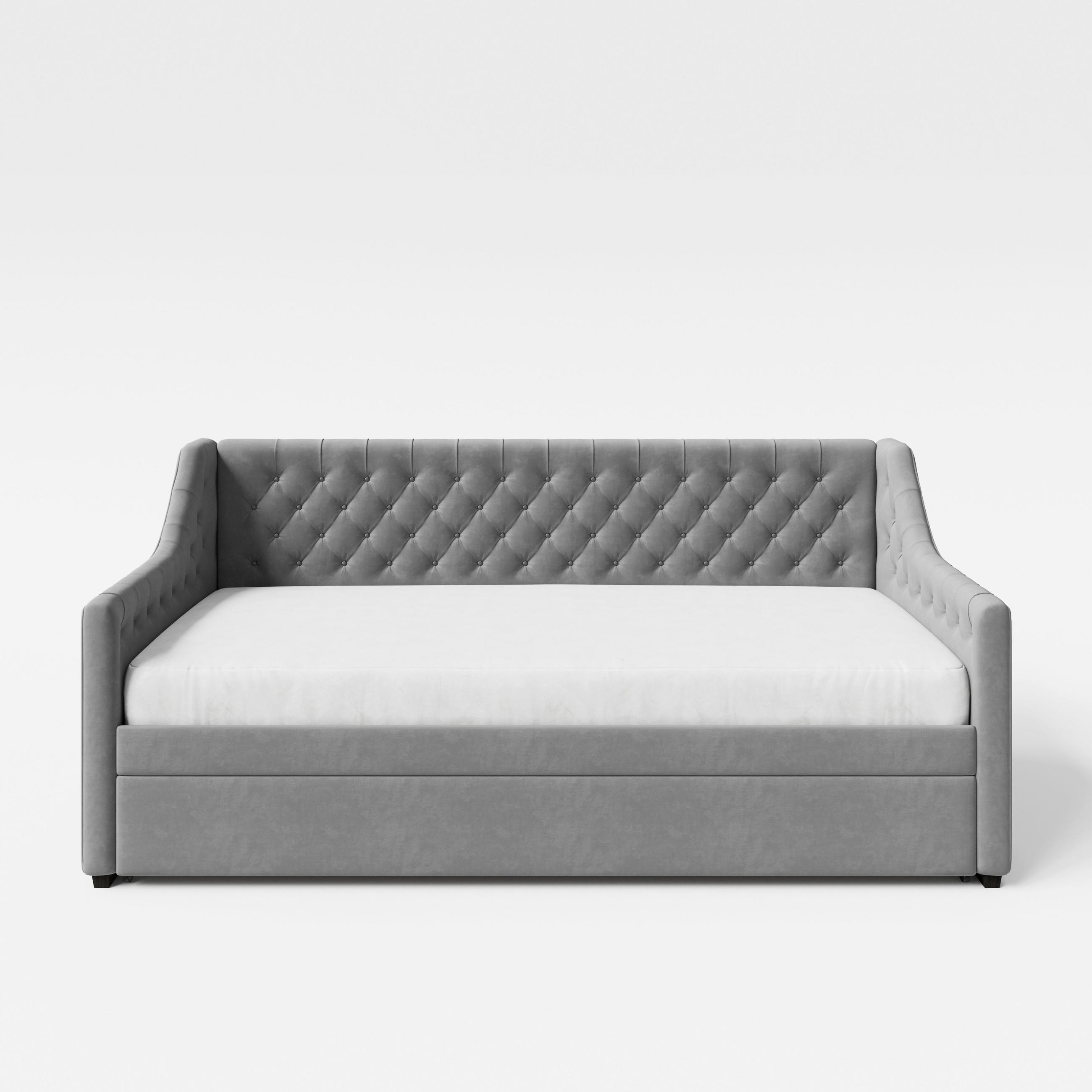 SCHLAFSOFA Samt Anthrazit  - Anthrazit, LIFESTYLE, Holz/Textil (110/97/210cm) - MID.YOU