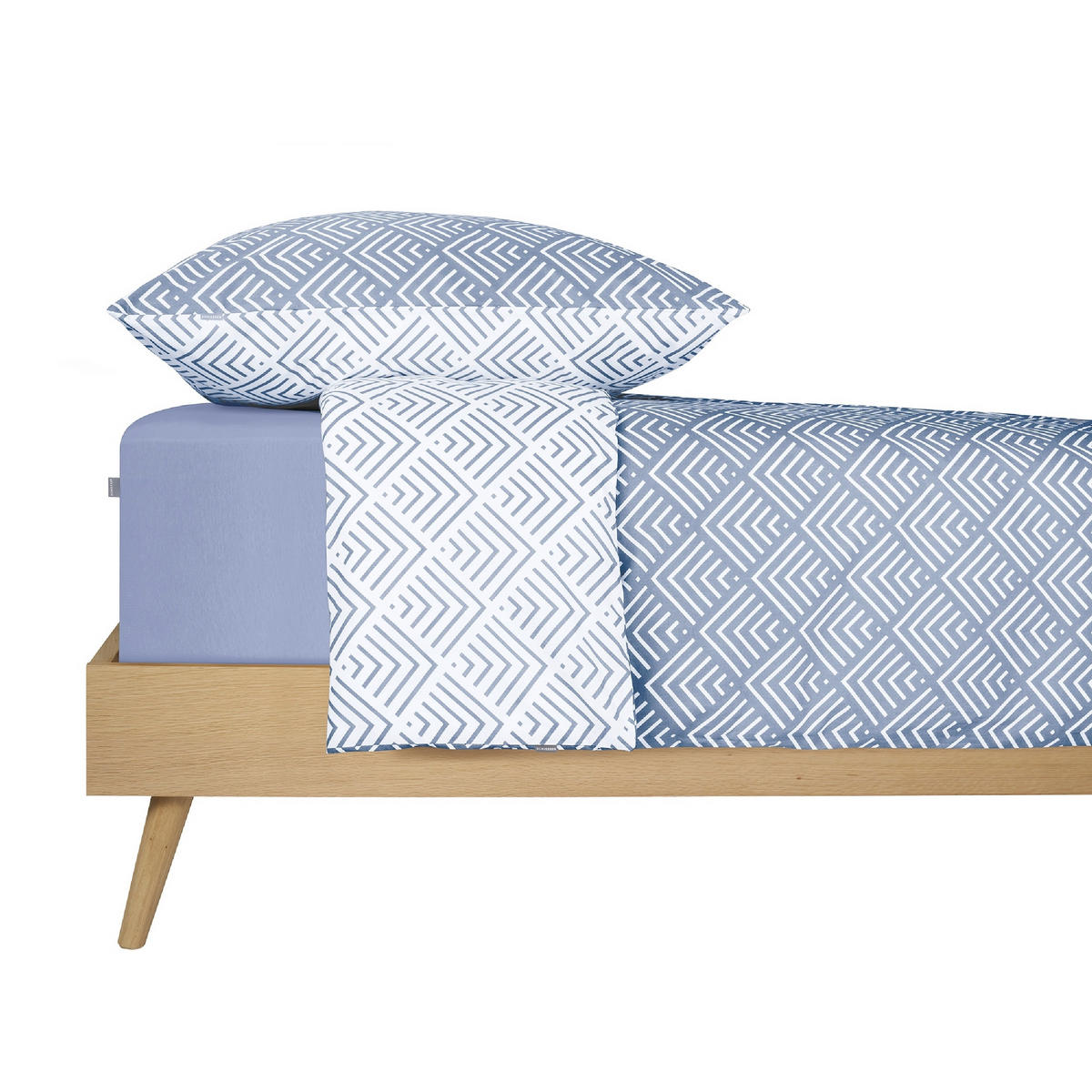 BETTWÄSCHE 2-teilig MABEL Renforcé 135/200 cm  - Hellblau, Basics, Textil (135/200cm)