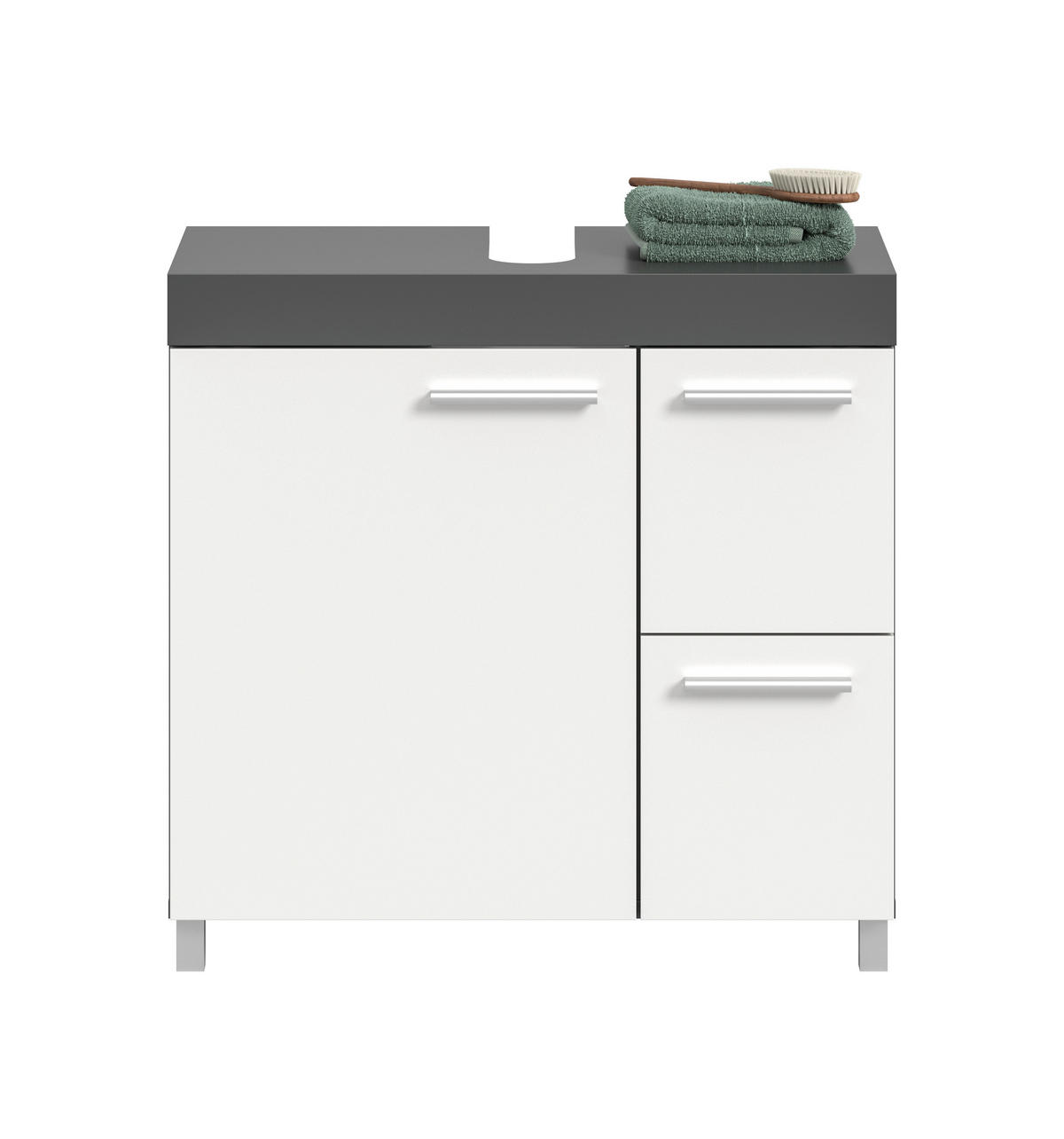 WASCHBECKENUNTERSCHRANK 65/63/31 cm  - Anthrazit/Silberfarben, Trend, Holzwerkstoff/Kunststoff (65/63/31cm) - MID.YOU