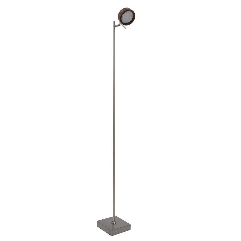 LED-STEHLEUCHTE 15/129 cm    - Chromfarben/Braun, Design, Holz/Metall (15/129cm) - Näve
