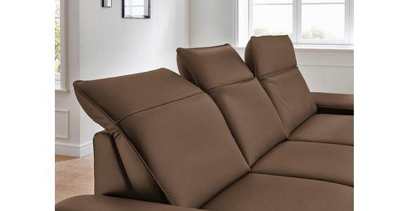 ECKSOFA in Echtleder Braun  - Schwarz/Braun, Design, Leder/Metall (328/193cm) - Dieter Knoll