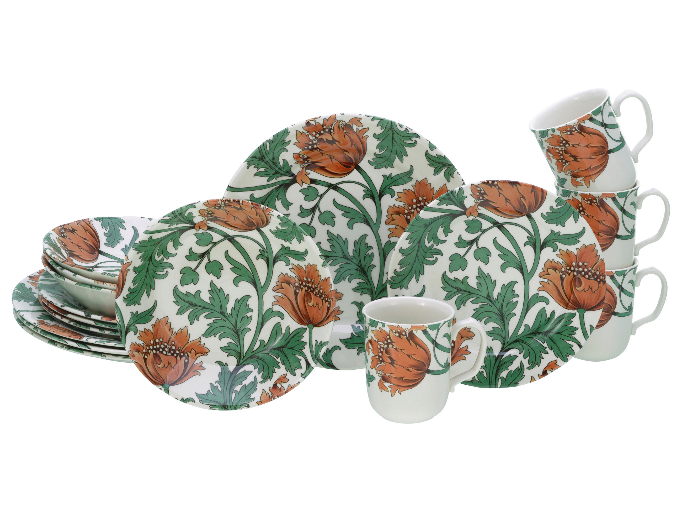 KOMBISERVICE Multicolor Euböa 16-teilig 4 Personen  - Multicolor, Basics, Keramik (33/32/31cm) - Creatable