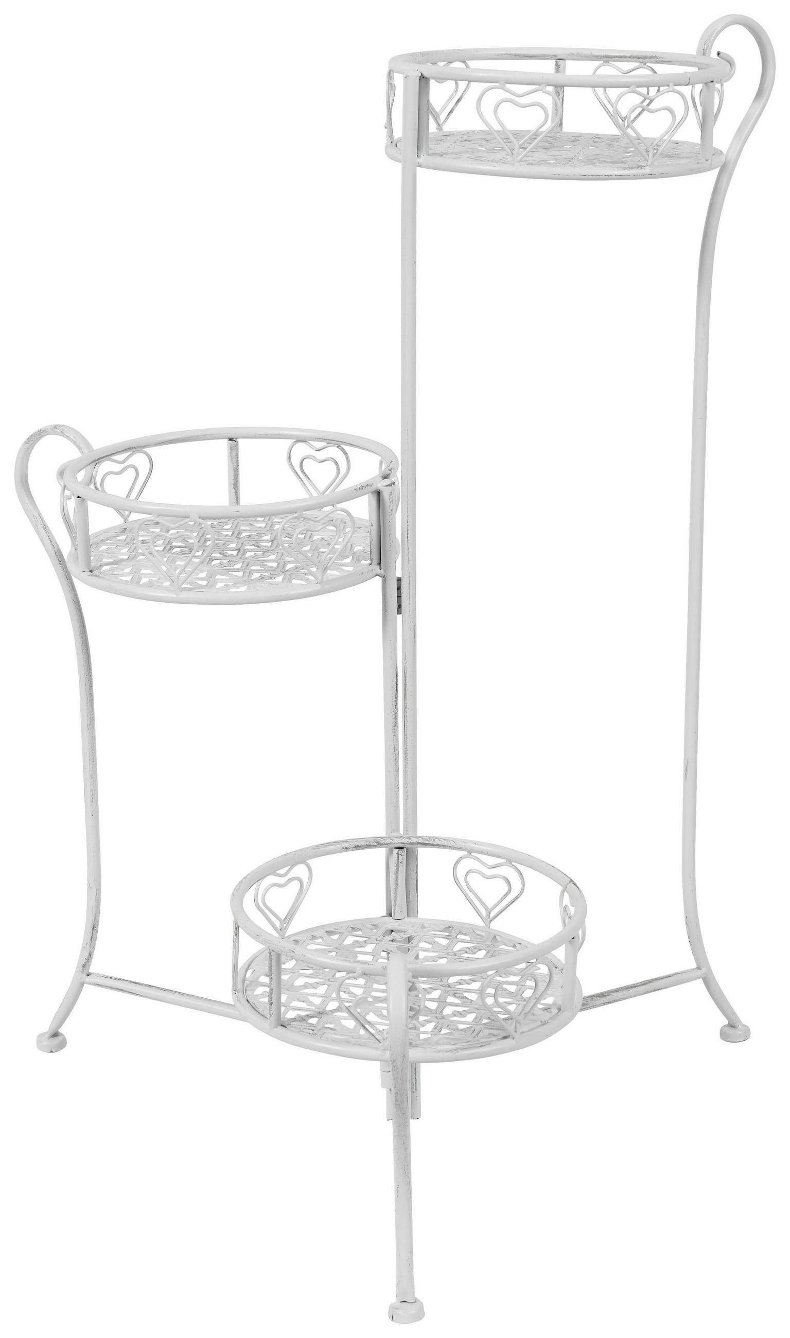 STOJAN NA KVĚTINY, bílá - bílá, Trend, kov (23/64/23cm) - Ambia Home