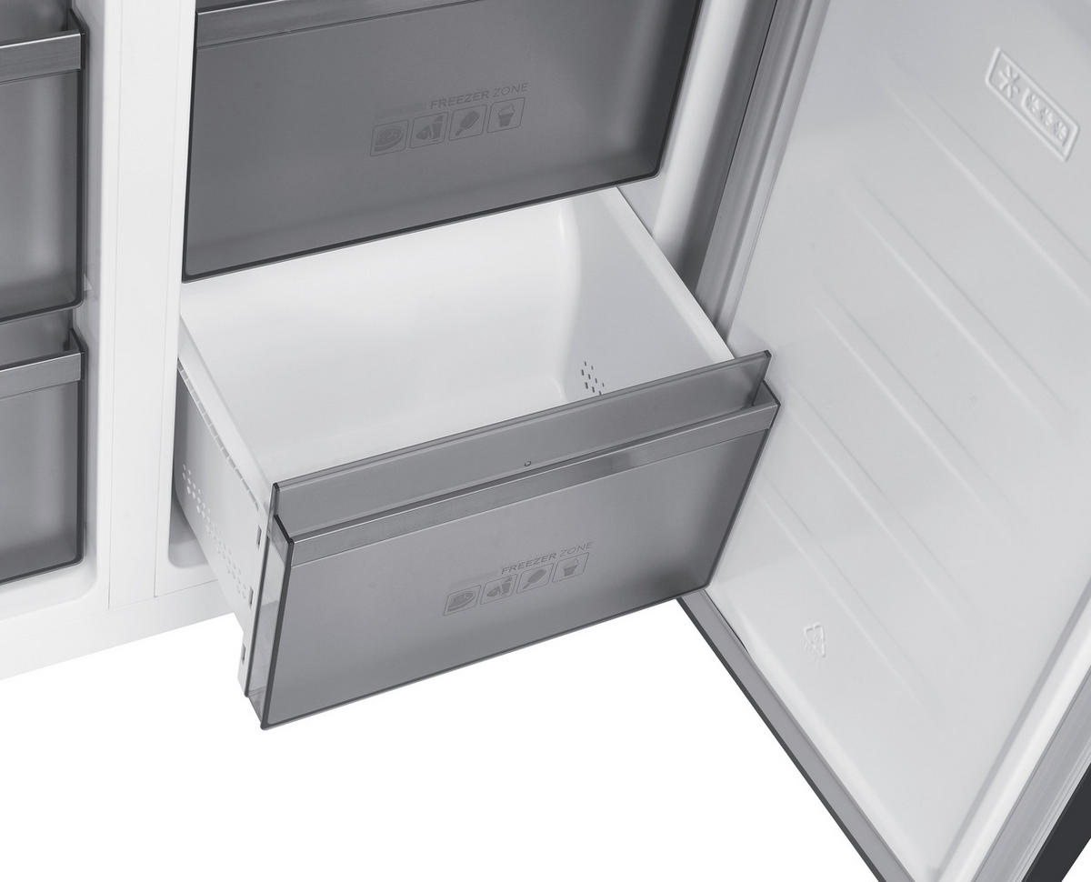 SIDE-BY-SIDE 90,5/190,2/59,7 cm SMI 5530  - Edelstahlfarben, Basics, Metall (90,5/190,2/59,7cm) - Nabo