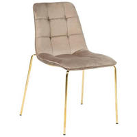 STUHL  in Eisen Samt  - Goldfarben/Braun, Lifestyle, Holz/Textil (57/83/60cm) - MID.YOU