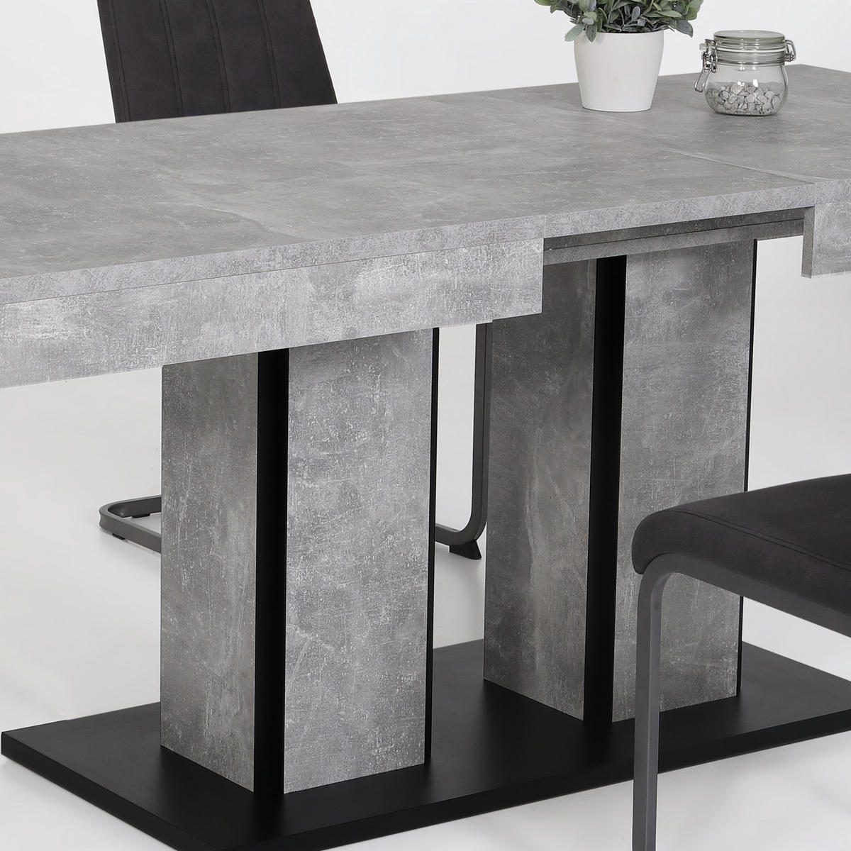 ESSTISCH Anthrazit, Grau rechteckig  ausziehbar  - Anthrazit/Grau, MODERN, Holzwerkstoff (140/80/76cm) - MID.YOU