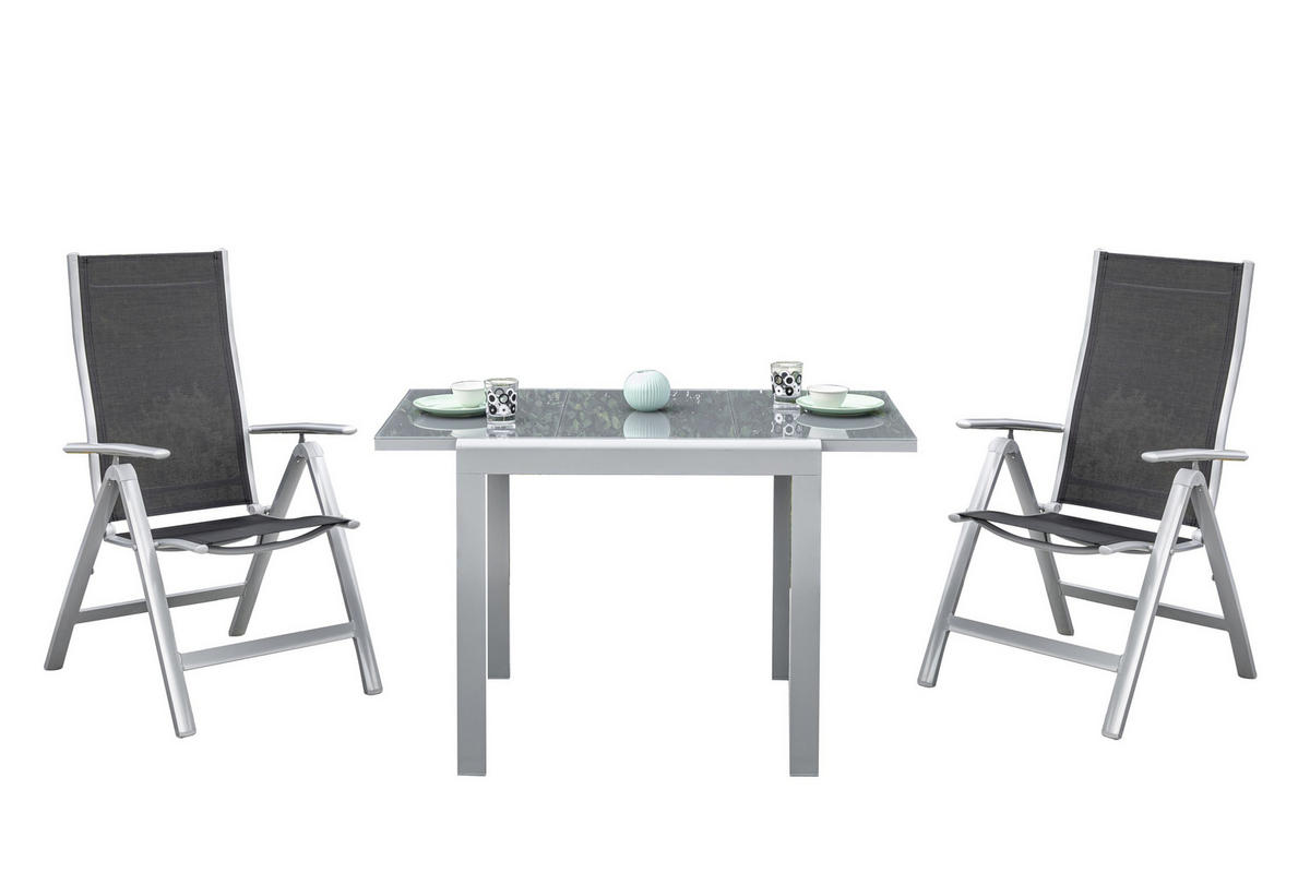 BALKONSET   - Schwarz, ROMANTIK / LANDHAUS, Textil/Metall - Gardenson