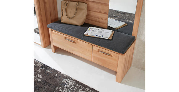 GARDEROBENBANK  in 120/48/40 cm  - Edelstahlfarben/Anthrazit, Natur, Holz/Holzwerkstoff (120/48/40cm) - Linea Natura