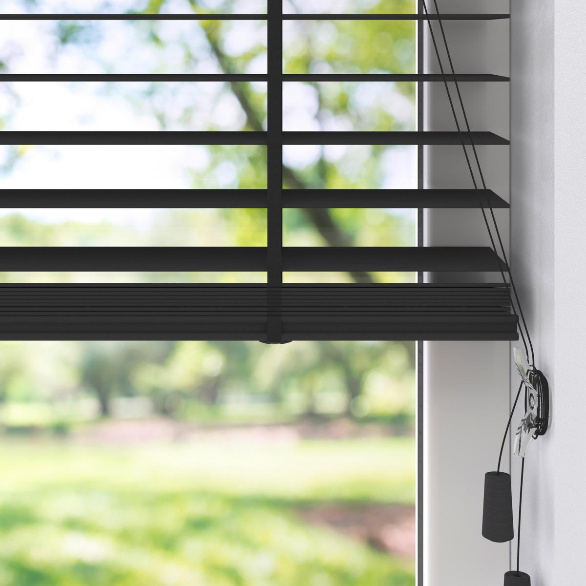JALOUSIE  halbtransparent  75/130 cm    - Schwarz, Natur, Holz (75/130cm) - Homeware