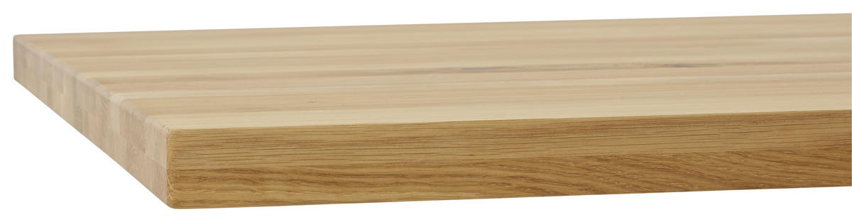ESSTISCH Eiche massiv rechteckig Schwarz, Eichefarben  - Eichefarben/Schwarz, Natur, Holz (200/100/75cm) - Linea Natura
