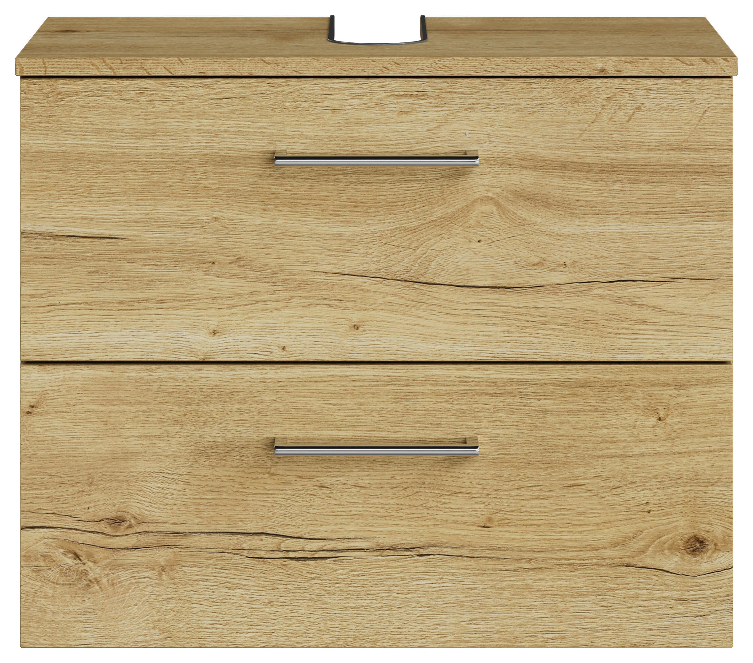 WASCHBECKENUNTERSCHRANK 60/49,8/33,3 cm  - Chromfarben/Wildeiche, KONVENTIONELL, Holzwerkstoff/Metall (60/49,8/33,3cm) - Sadena