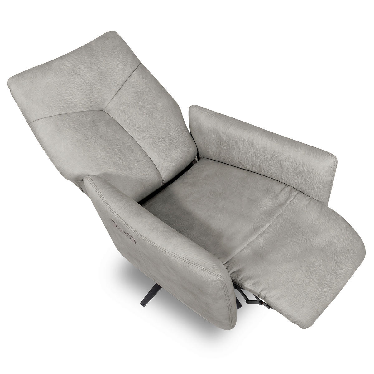 RELAXSESSEL Textil Hellgrau  - Hellgrau/Schwarz, Design, Textil/Metall (76/107/88cm) - Livetastic