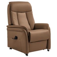 FERNSEHSESSEL in Braun  - Schwarz/Braun, Konventionell, Leder/Kunststoff (74/107/84cm) - Valdera