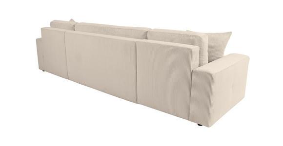 Wohnlandschaft inkl. Funktion Beige Cord  - Beige/Schwarz, KONVENTIONELL, Textil (146/317/146cm) - Xora