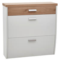 SCHUHKIPPER 92/95/31 cm  - Eichefarben/Silberfarben, Design, Holz/Holzwerkstoff (92/95/31cm) - Dieter Knoll