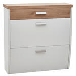 SCHUHKIPPER 92/95/31 cm  - Eichefarben/Silberfarben, Design, Holz/Holzwerkstoff (92/95/31cm) - Dieter Knoll