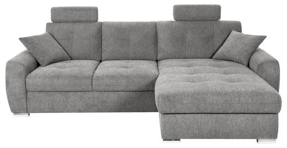 ECKSOFA in Mikrofaser Grau  276/193 cm  - Chromfarben/Grau, MODERN, Kunststoff/Textil (276/193cm) - Hom`in