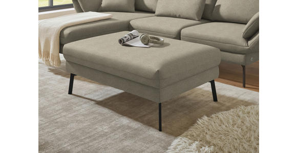 ECKSOFA  in Flachgewebe Sandfarben  175-224/255-365 cm  - Sandfarben/Schwarz, Design, Textil/Metall (175-224/255-365cm) - Dieter Knoll