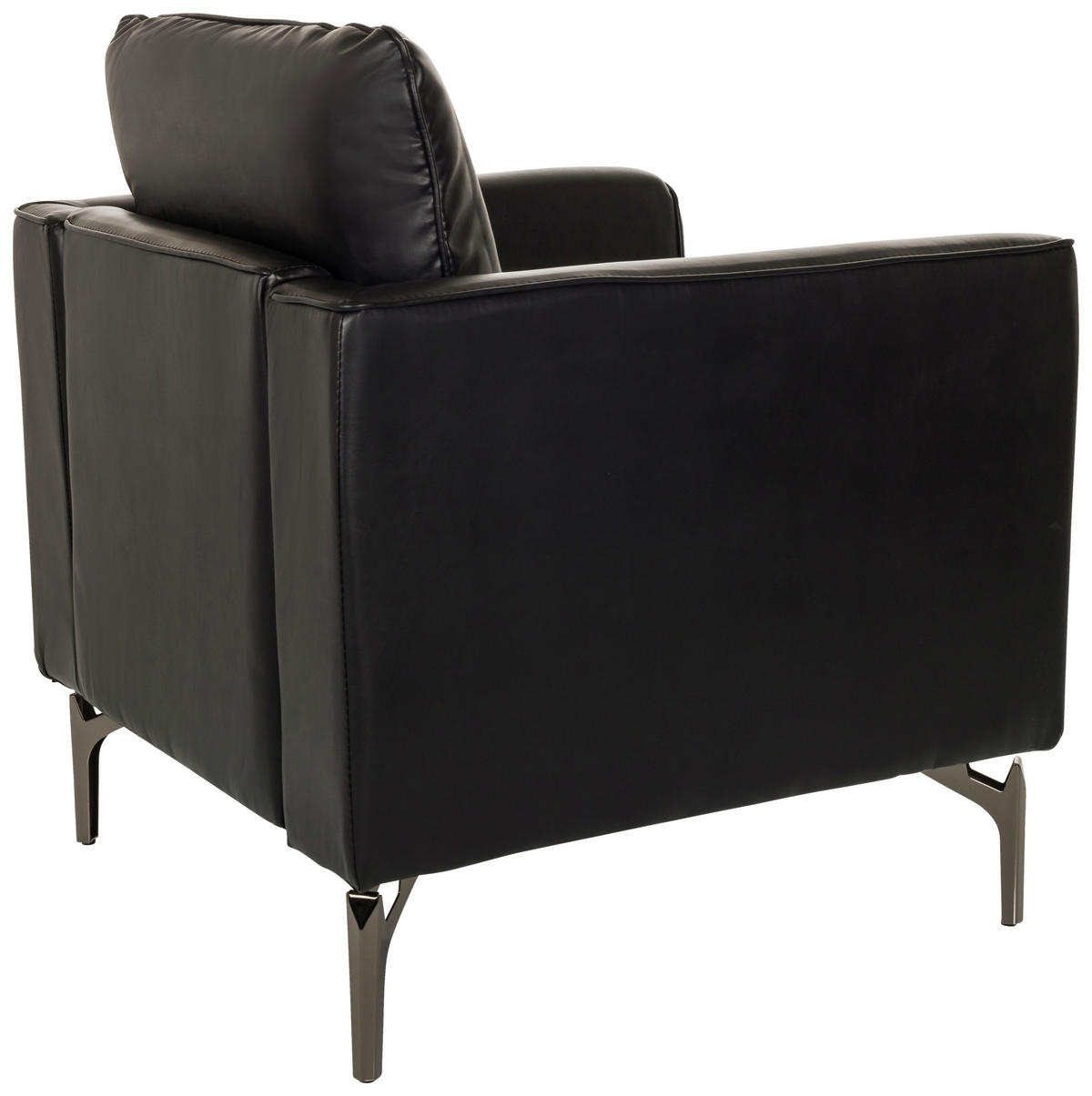 SESSEL in Lederlook Schwarz  - Schwarz, MODERN, Leder/Metall (75/65/73cm) - MID.YOU