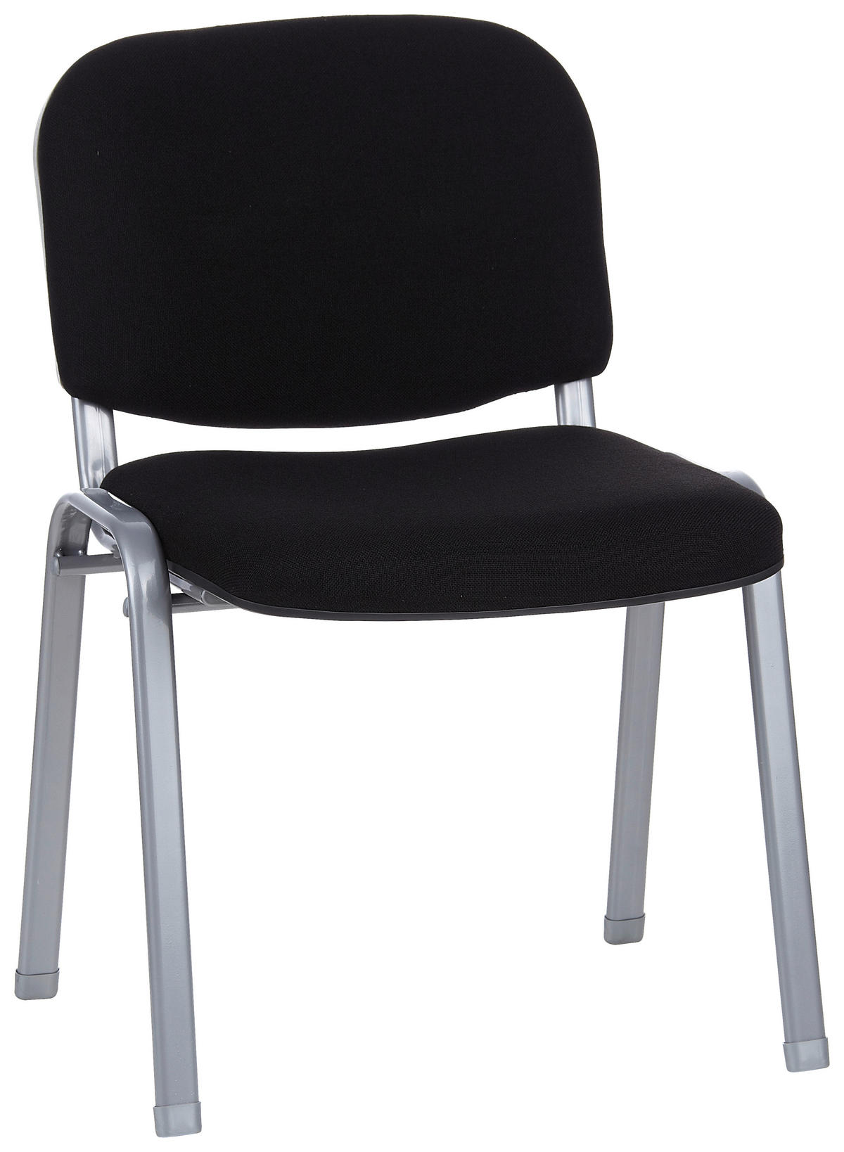 BESUCHERSTUHL  in Flachgewebe Schwarz, Silberfarben  - Silberfarben/Schwarz, Basics, Textil/Metall (58/84/48cm) - MID.YOU