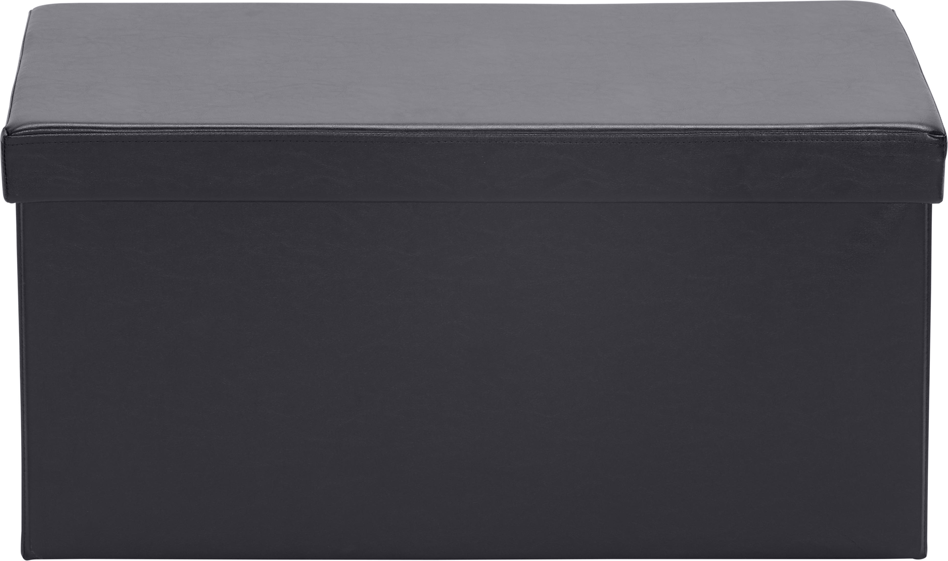 TABURET CU SPAȚIU DEPOZITARE in  - negru, Design, textil/material pe bază de lemn (76/38/38cm) - Carryhome
